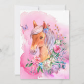 Paard in aquarel minimalistisch bloemmotief kaart (Achterkant)