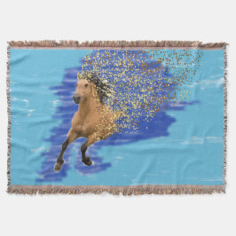 Paard in Beweging Abstracte Digitale Kunst Worpdek Deken