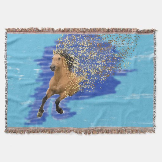 Paard in Beweging Abstracte Digitale Kunst Worpdek Deken (Voorkant)