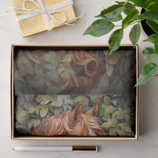 Paard in bladerdak 3 Decoupage papier (Geschenk)