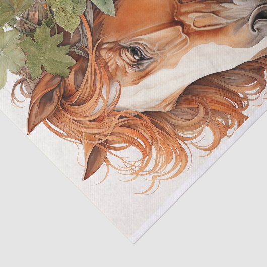 Paard in bladeren 2 Decoupage papier (Detail)