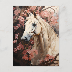 Paard in Bloemen Briefkaart