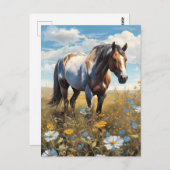 paard in briefkaart (Voorkant / Achterkant)