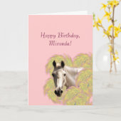 Paard in de bloemen - Happy Birthday! Kaart (Gele Bloem)