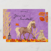  Paard In De Herfst Verjaardagsuitnodiging Kaart (Voorkant / Achterkant)