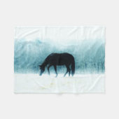 paard in de nevel fleece deken (Voorkant (Horizontaal))