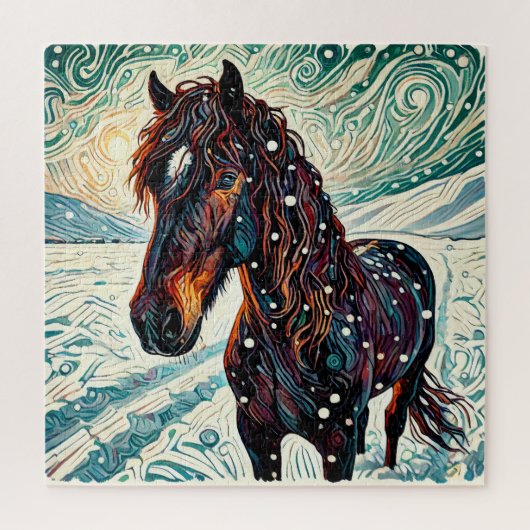 Paard in de sneeuw 600 Stuk Puzzel (Verticaal)