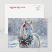  Paard in de Sneeuw Seizoenen Groeten Feestdagenkaart (Voorkant / Achterkant)