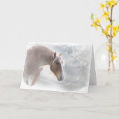  paard in de sneeuwnotitie-Kaart Kaart (Gele Bloem)