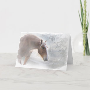  paard in de sneeuwnotitie-Kaart Kaart