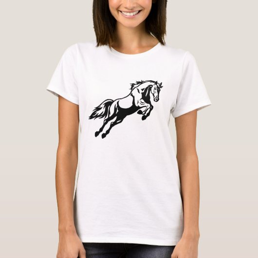 paard in de springen t-shirt (Voorkant)