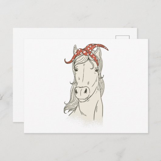 Paard in een Bandana Briefkaart (Voorkant / Achterkant)
