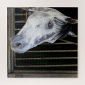 Paard in een kraam legpuzzel (Horizontaal)