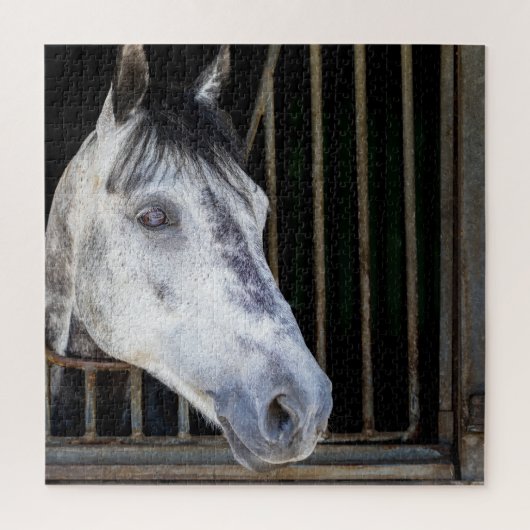 Paard in een kraam legpuzzel (Verticaal)