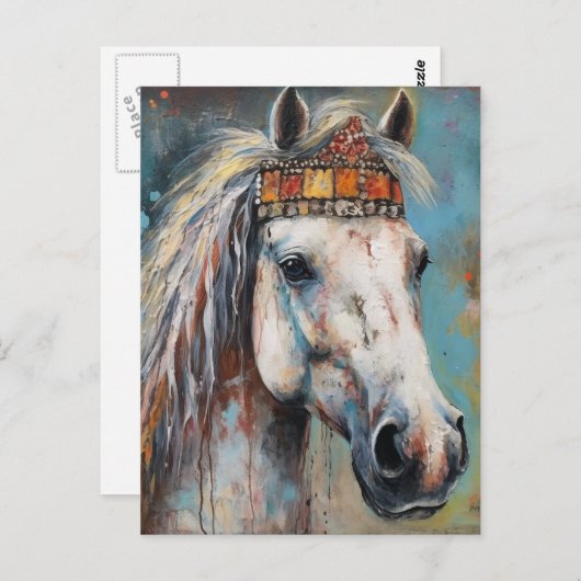 Paard in een kroon briefkaart (Voorkant / Achterkant)