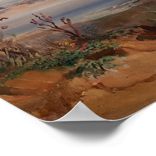 Paard in een Landschap Kunst Poster (Hoek)