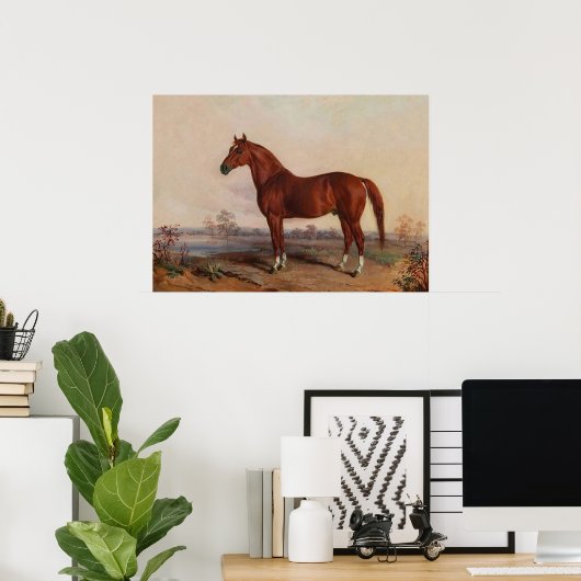 Paard in een Landschap Kunst Poster (Thuiskantoor)