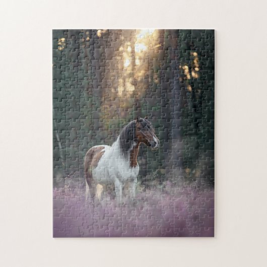 Paard in een veld verven legpuzzel (Verticaal)