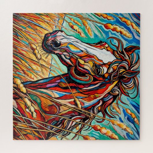 Paard in gras 600 stuk puzzel (Horizontaal)