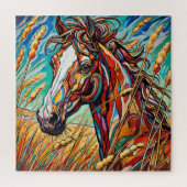 Paard in gras 600 stuk puzzel (Verticaal)