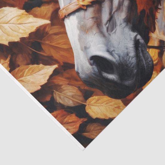 Paard in het gebladerte Decoupage Tissuepapier (Detail)