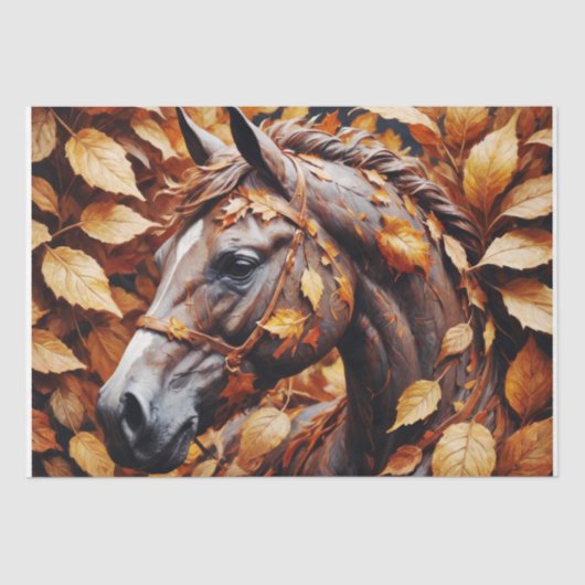 Paard in het gebladerte Decoupage Tissuepapier (Voorkant)