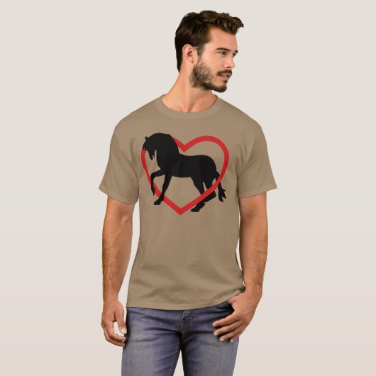 Paard in het hart grappig t-shirt (Voorkant volledig)