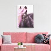 Paard in het Lila Canvas Afdruk (Insitu (Woonkamer))