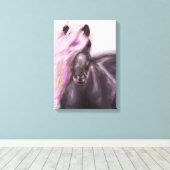 Paard in het Lila Canvas Afdruk (Insitu (Houten vloer))