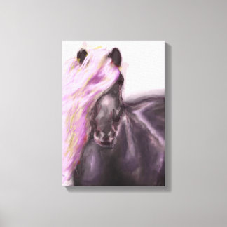 Paard in het Lila Canvas Afdruk