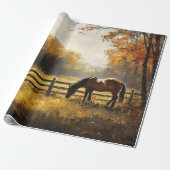 Paard in het veld Golden Hour Decoupage Cadeaupapier (Uitgerold)