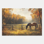 Paard in het veld Golden Hour Decoupage Inpakpapier Vel (Voorkant 2)