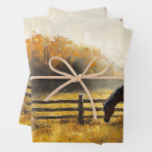 Paard in het veld Golden Hour Decoupage Inpakpapier Vel (In situ)