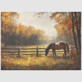 Paard in het veld Golden Hour Decoupage Tissuepapier