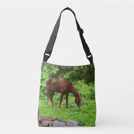 Paard in het voorjaar crossbody tas (Voorkant)