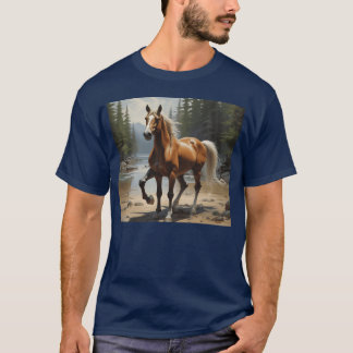 Paard in het wild grappig t-shirt