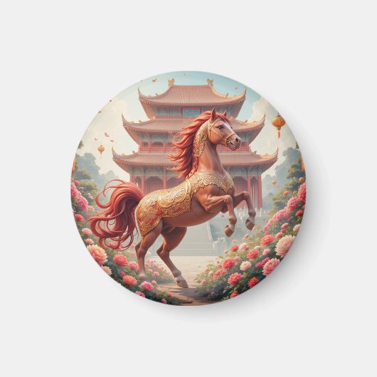 Paard in jaar van de Chinese kalender Magneet (Voorkant)