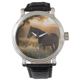 Paard in landschap horloge
