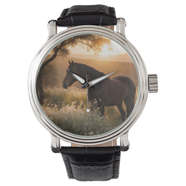 Paard in landschap horloge (Voorkant)