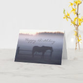 Paard in Mist Aangepast Wenskaart Kaart (Gele Bloem)