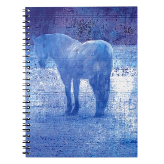 Paard in paars Digitale Schildering Notitieboek (Voorkant)