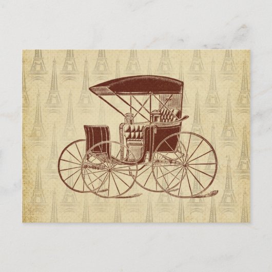  paard in Parijs Briefkaart (Voorkant)