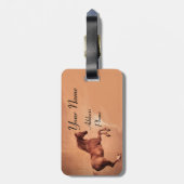 PAARD IN ROOD  Monogram Bagagelabel (Achterkant verticaal)