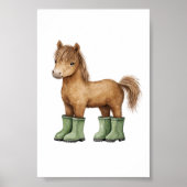 Paard in saliegroene laarzen poster kinderkamer de (Voorkant)