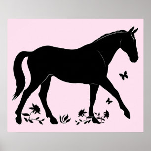 Paard in Silhouette Poster