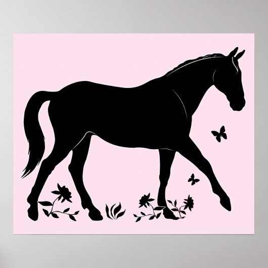 Paard in Silhouette Poster (Voorkant)