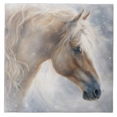 Paard in Sneeuw Artistiek Tegeltje (Voorkant)