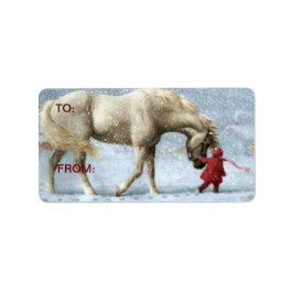 Paard in Sneeuw Cadeau Stickers