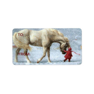 Paard in Sneeuw Cadeau Stickers