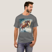 Paard In Sneeuw Cadeau T-shirt (Voorkant volledig)
